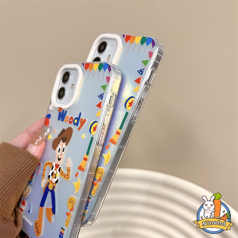 Casing iPhone Laser Gradasi Kompatibel Untuk Iphone14 13 12 11 Pro Max X Xr Xs Max8 7 Plus SE 2020 Toy Story Mania Casing Ponsel Anti Jatuh Glossy Shockproof Matte Hard Case Penutup Belakang