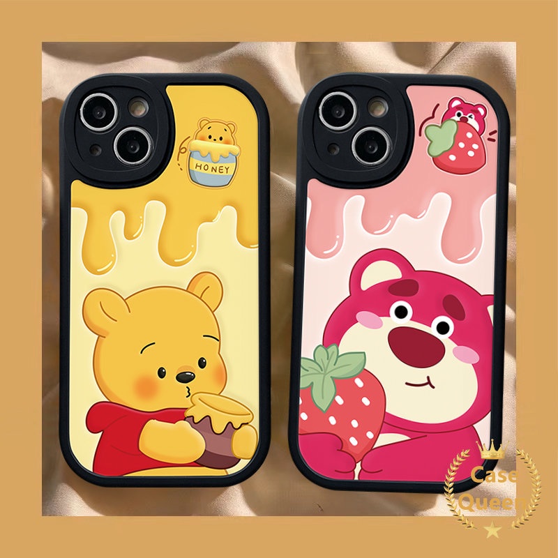 Cute Winnie The Pooh Couple Case For Infinix Hot 9 11 10 Play Note 8 Hot 10T 10s 11s Hot 10 Lite Smart 5 6 Cartoon Strawberry Bear Lotso Soft Shockporoof Tpu Case