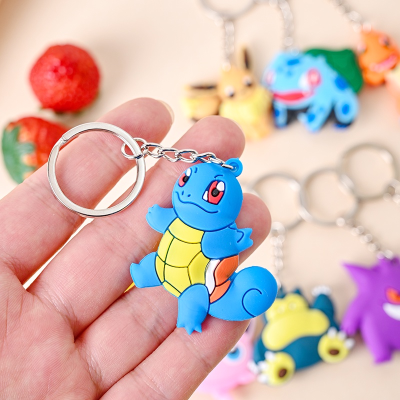 Pendant Pokemon Gantungan Kunci Silikon Liontin Tokoh Aksi Anime Pikachu Gantungan Kunci Kartun Mode Charmander Boneka Psyduck Tas Mobil Liontin Hadiah Anak Perempuan