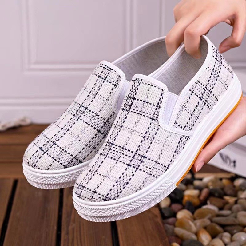 𝐄𝐁𝐒 ✅ COD SEP026 (Tanpa Kotak) Sepatu Sneakers Wanita Hitam Putih Kasual Model Korea Fashion Casual Sport Olahraga Import COD