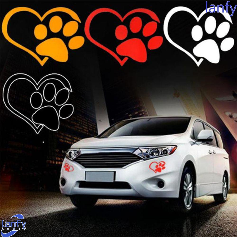 Lanfy Stiker Mobil Tahan Air Fashion Dog Cat Paw Window Aksesoris Mobil Interior Parts Rumah Stiker Dinding Produk Mobil Dekorasi Sticker Laser