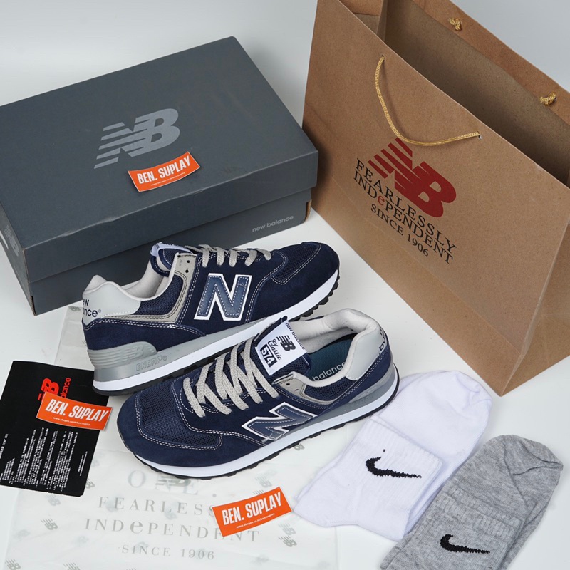 NB New Balance 574 ML574EGN Navy Grey unisex 100% Original BNIB mubarak