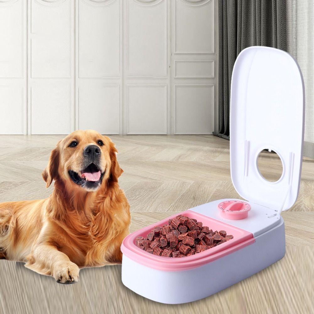REBUY Rebuy Pet Feeder Kreatif Kapasitas Besar Rumah Tangga Elektrik Plastik Otomatis Dispenser Makanan Kucing
