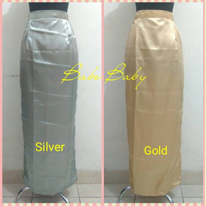 Rok Panjang Satin Velvet - Cream Gold, L