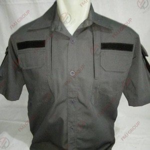 Kemeja Tactical / Kemeja Helicon Abu Tua Lengan Pendek Ripstop Katun