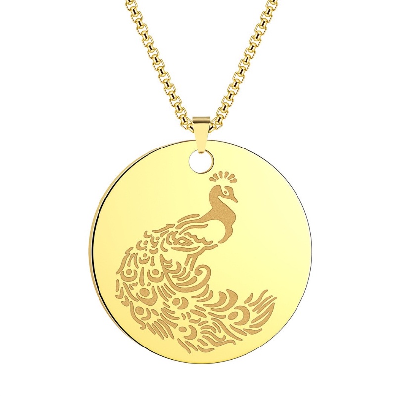 Z H Perhiasan Anti Karat Merak Liontin Lapis Emas 18K Pria Dan Wanita Kalung Bohemian Pesta Rock Punk Aksesoris Fashion Hadiah