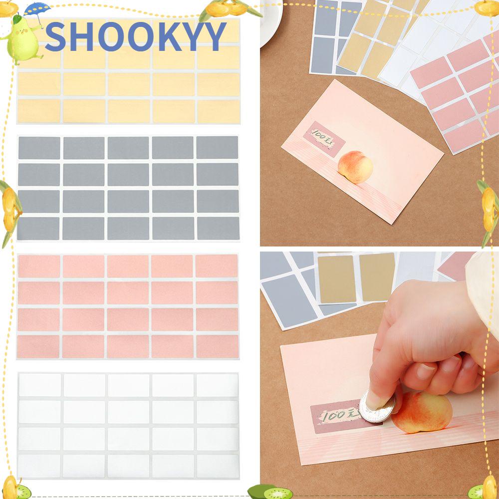 Chookyy 100PCS Scratch Off Stiker 23mmx42mm Rectangle Coating sticker Perlengkapan Pesta
