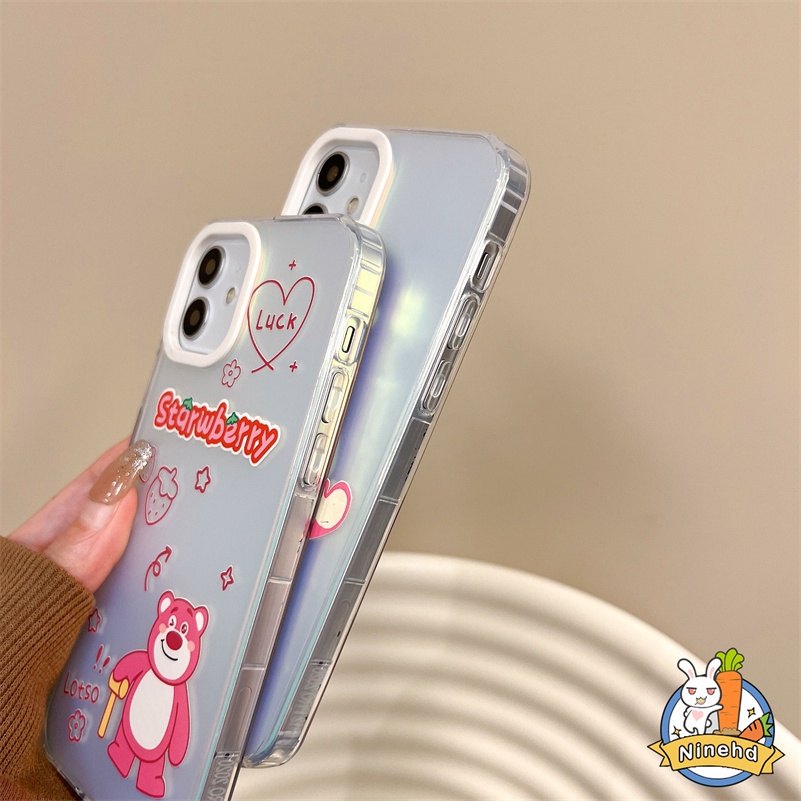 IPHONE Casing Hard Case Bening Tahan Guncangan Mewah Kompatibel Untuk Iphone14 13 12 11 Pro Max X Xr Xs Max8 7 Plus SE 2020 Kartun Winnie Bear Silikon Soft Case Dua Lapisan Case Cover Pelindung