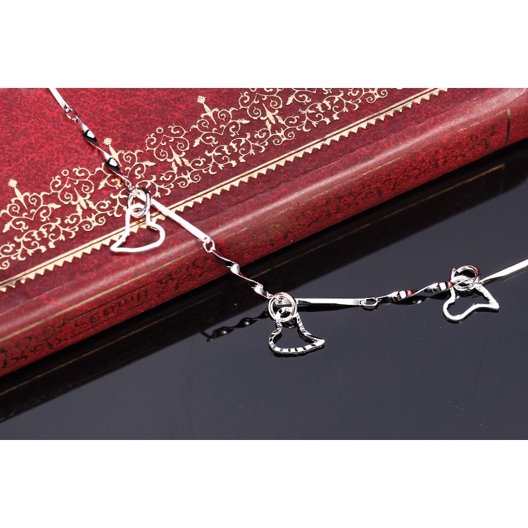 Aksesoris Perhiasan Fashion Goldkingdom Ready Stock Gelang Kaki Love Lapis Perak Fashion Korea