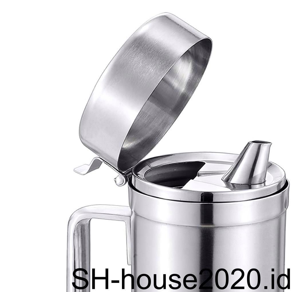 Stainless Steel Oil Can Sesame Oil Drum Minyak Dispenser Minyak Botol Minyak Oil Proof Dispenser Oil Dengan Tutup Kaleng Wadah Botol Minyak Botol Penyimpanan Bocor Kaleng Oil Pot Rumah Tangga