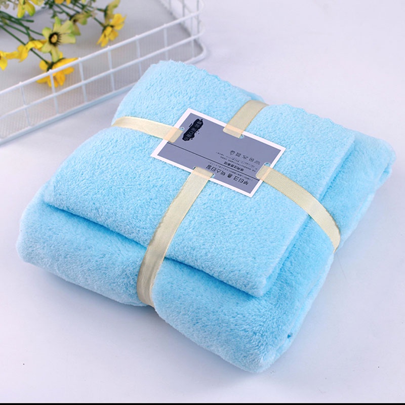 (VCM) HANDUK SET 2IN1 HANDUK MANDI DAN WAJAH COTTON TOWEL IMPORT MURAH KAIN BULU KARANG