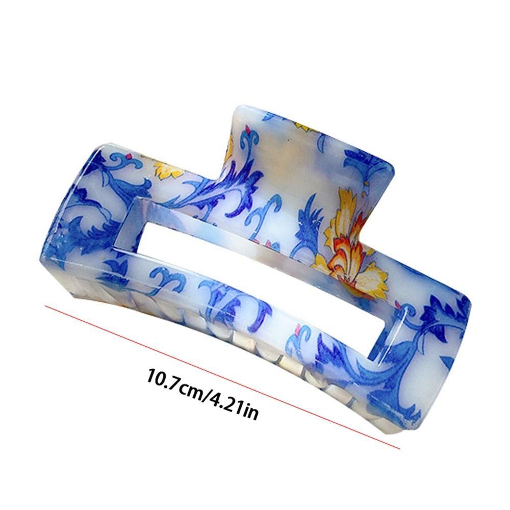 Fishstick Gaya Korea Cakar Rambut Gadis Manis Klip Hiu Bunga Porselen Klip Grab Besar Untuk Hiasan Kepala Wanita