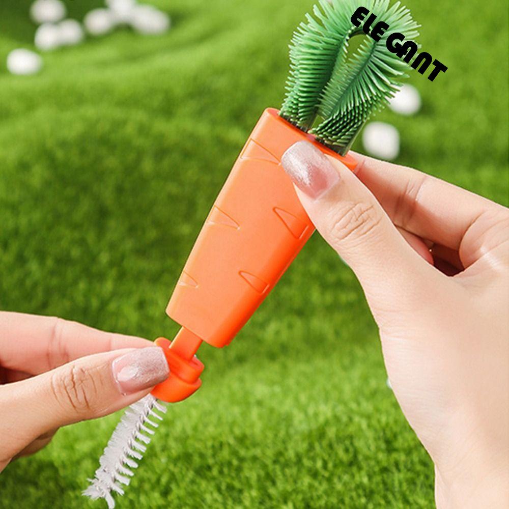 [Elegan] Sikat Botol Susu Lucu Serbaguna Tutup Gelas Sikat Pembersih Alur Sikat Tahan Lama Tiga-Dalam-Satu Food Grade Cup Scrubber