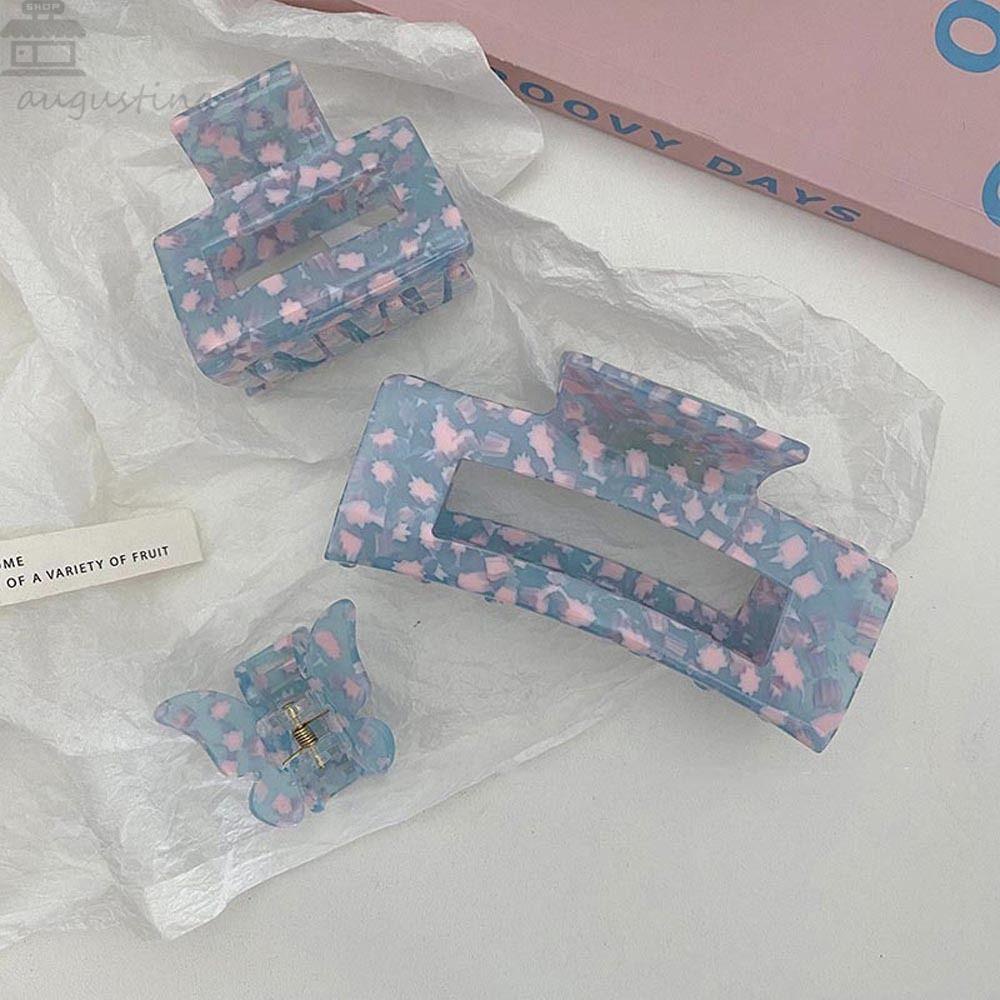 Agustina Asetat Rambut Cakar Lucu Elegan Ins Bunga Baru Ponytail Holder Berongga Franch Gaya Hiu Klip Fashion Hiasan Kepala Korea Hiu Klip