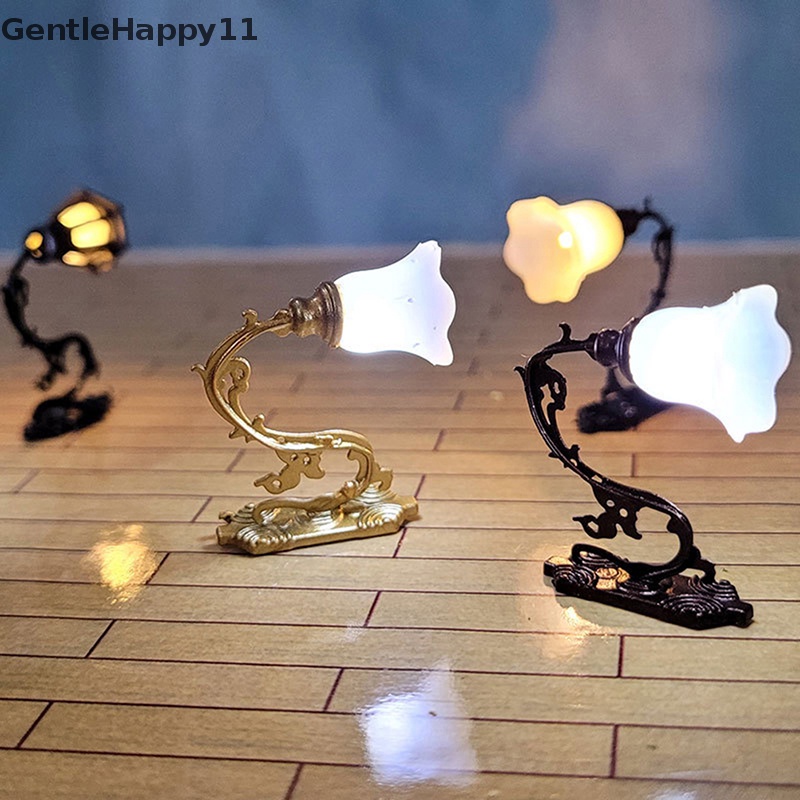 Gentlehappy 2pcs1per12rumah Boneka Lampu Dinding Model Taman Halaman Lampu Gantung Meja Pasir Lampu Led id