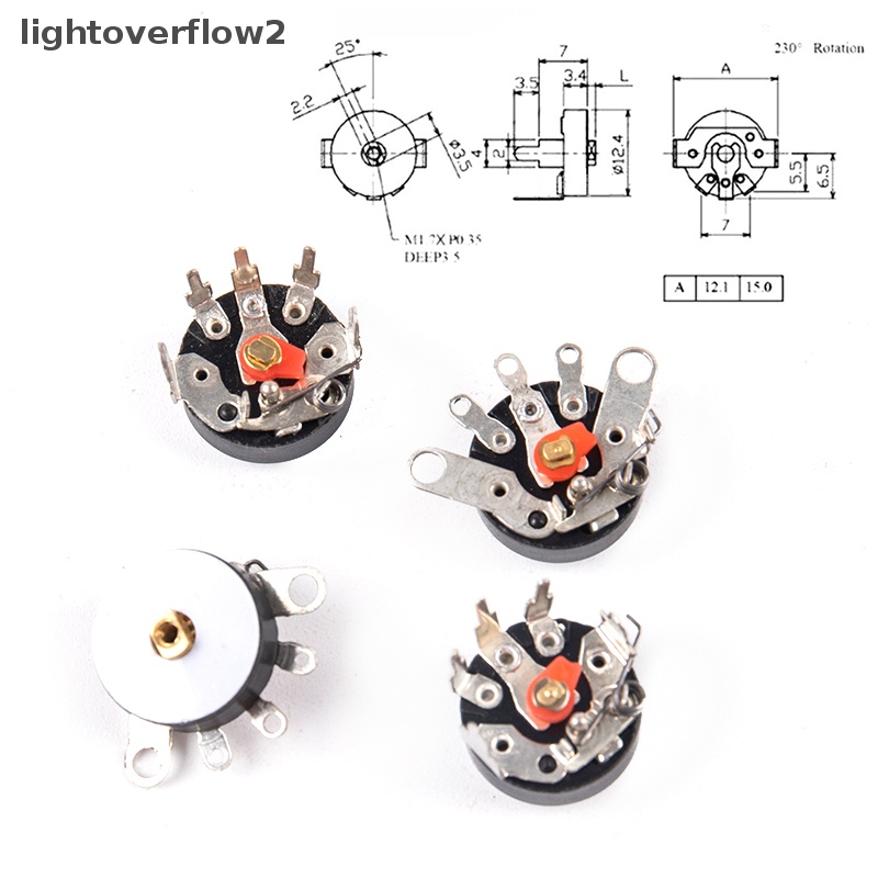 [lightoverflow2] 10pcs/set Potensio Radio Sudut Lurus RV12MM B103 B10K B503 B50K Power Amplifier Potensio Volume Dengan Switch [ID]