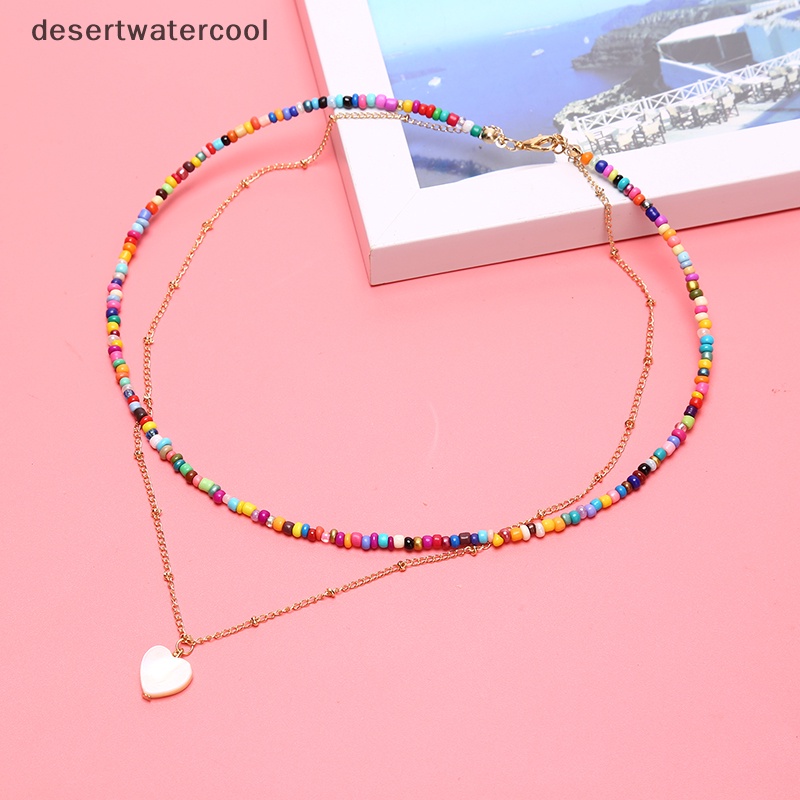 Deid Bohemian Wanita Multicolor Manik-Manik Handmade Cinta Kalung Perhiasan Hadiah Martijn