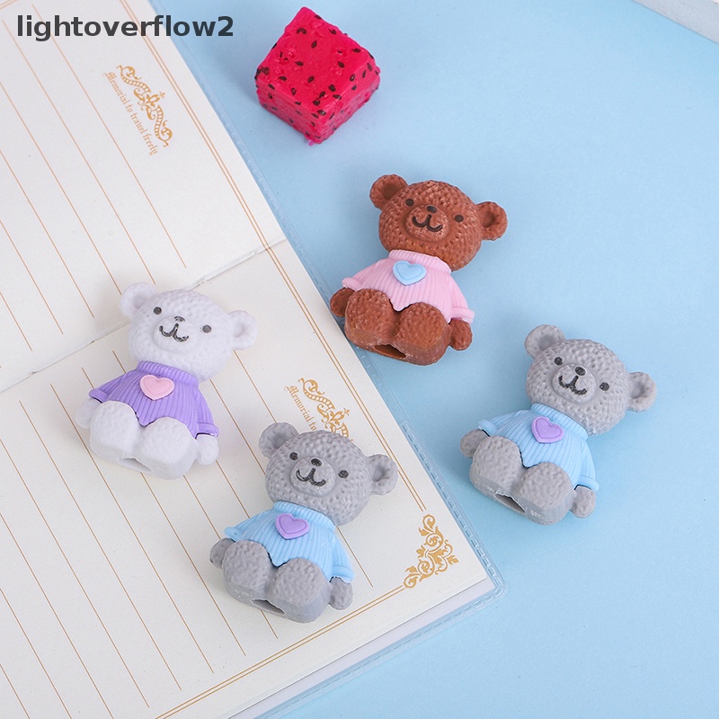 [lightoverflow2] 1pcs Cute Bears Eraser Creative Student Wrig Drawing Rubber Pencil Eraser Lucu Perlengkapan Sekolah Alat Tulis Hadiah Anak [ID]