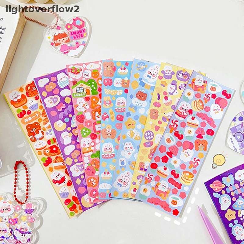 [lightoverflow2] 10pcs Shiny Cute Animals Cat Bear Stiker Hias Untuk Scrapbooking Bahan Casing Ponsel DIY Landscape [ID]