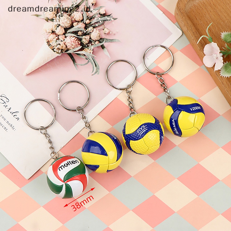 (drea) Gantungan Kunci Voli Ornamen Usaha Hadiah Voli Bola Pantai Key Chain Spo//