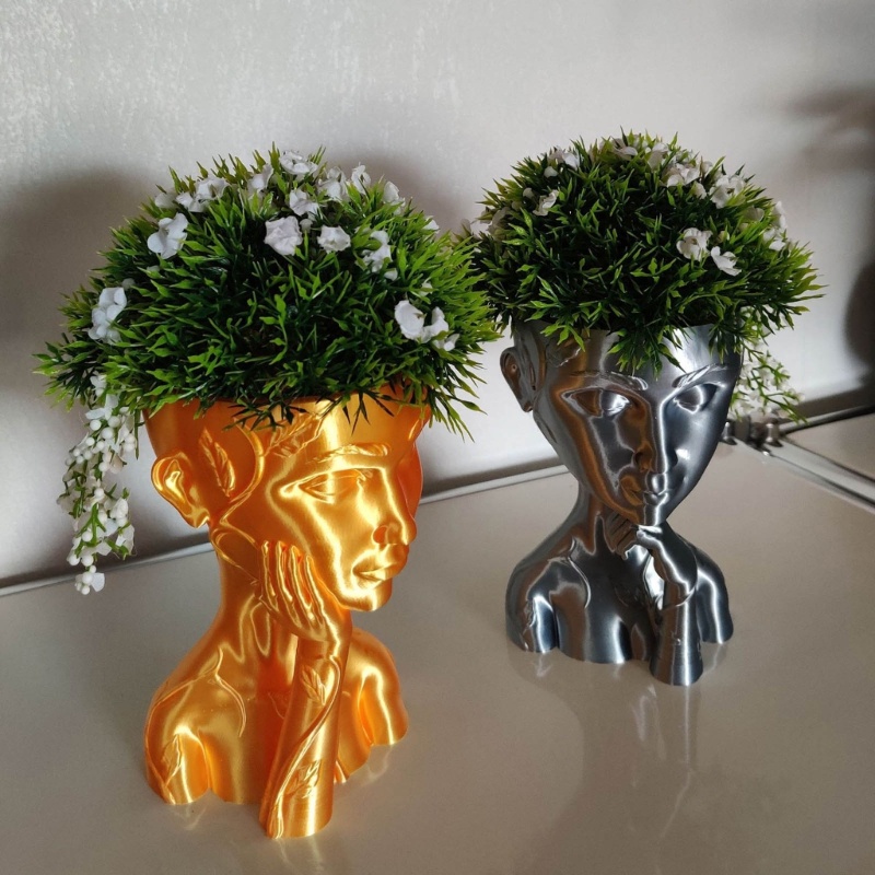 Siy Pot Bunga Cetakan Silikon Pipi Penyangga Thinker Mold Plester Craft Making Supply