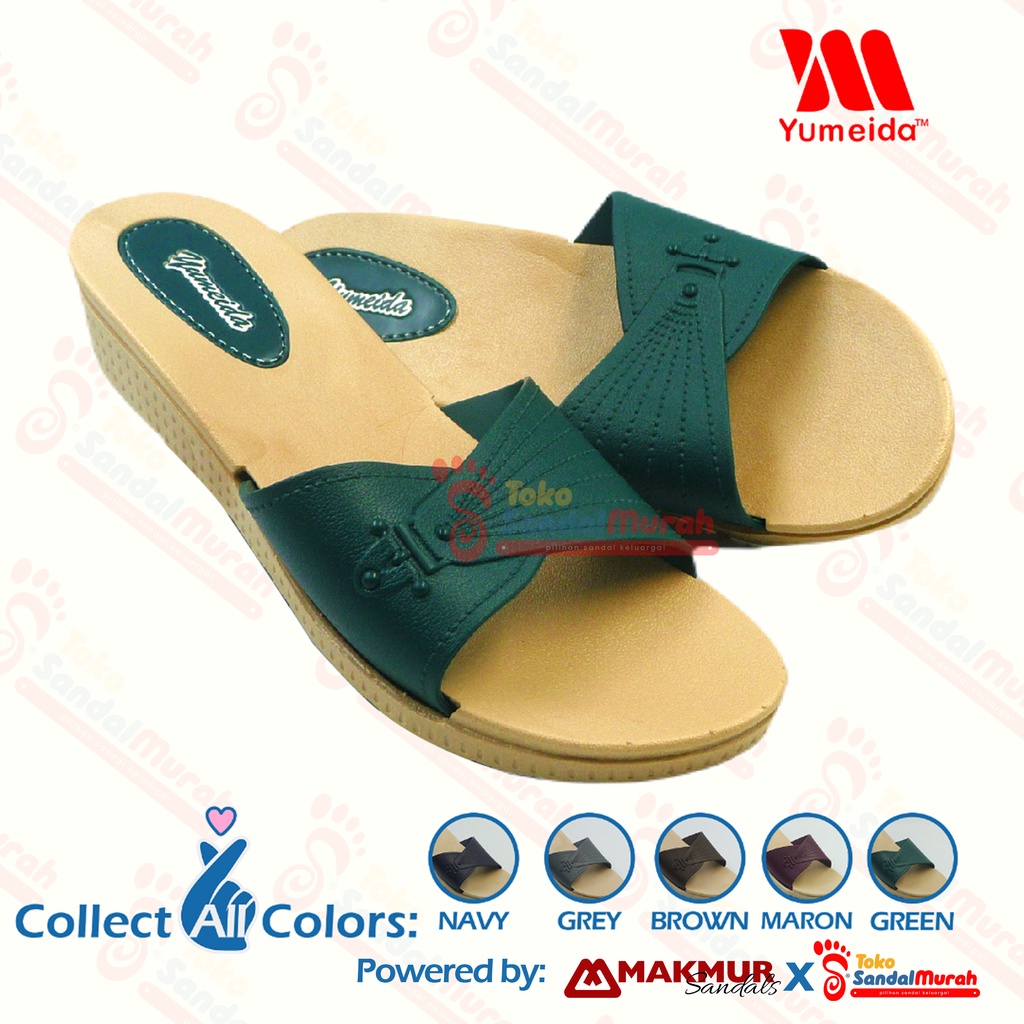 Toko Sendal Murah - Sandal Slop Uk 36 - 41 / Sandal Wedges Wanita Dewasa / Sandal Fashion Ibu - Ibu / Sandal Slop Wedges Terbaru [Toko Sendal Murah Yumeida 23011 L]