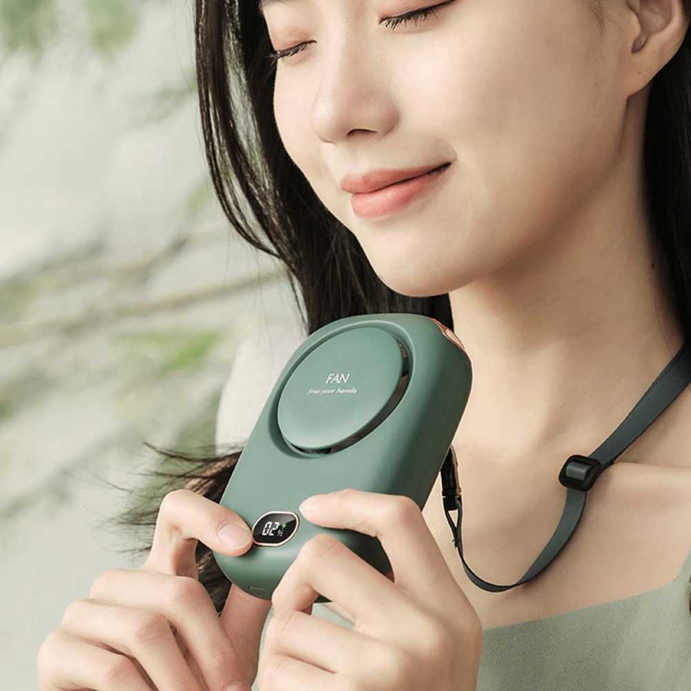 Kipas Angin Mini Portable Model Kalung Leher 2000mAh-Kipas Angin Leher Baterai 2000 mAh-Kipas Angin 