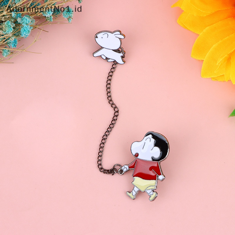 [AdornmentNo1] Crayon Shin-Chan Kartun Lencana Berjalan Anjing Menyenangkan Bros Aksesoris Pakaianmainan [ID]