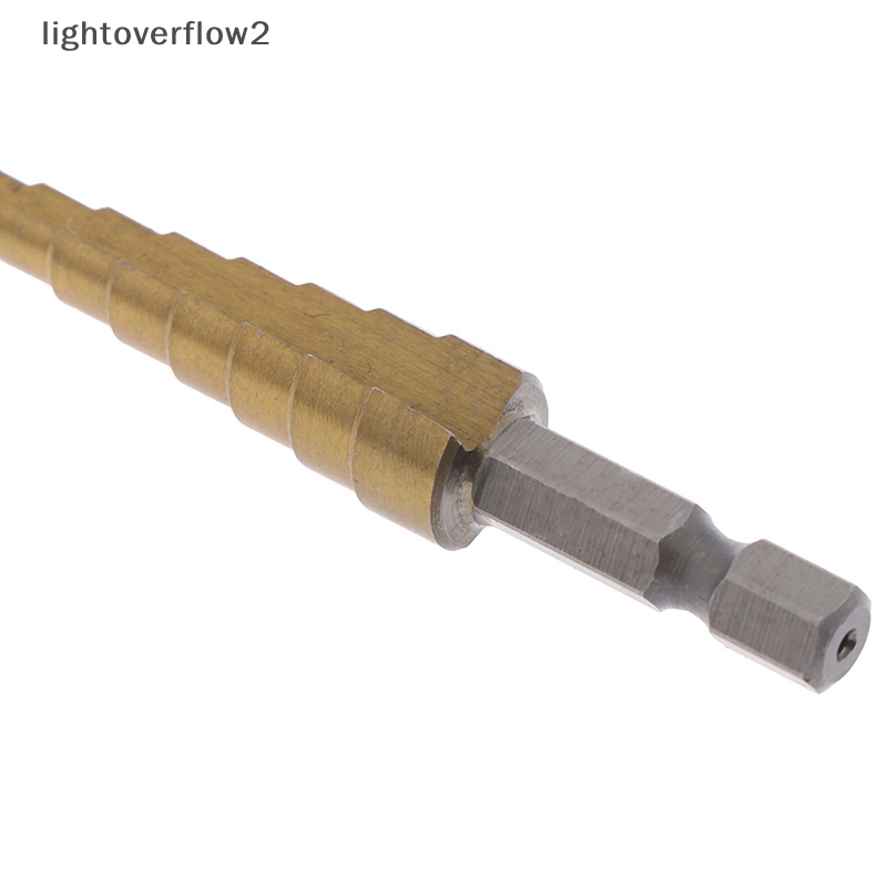 [lightoverflow2] 3-12mm Coated Stepped Drill Bits Hex Handle Mata Bor Besi Alat Listrik [ID]