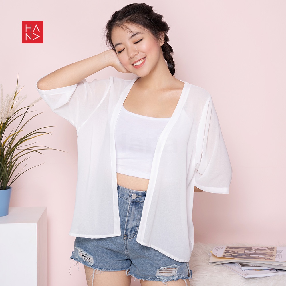 Hana Fashion - Lucia Basic Casual Cardigan Outer Kimono Simple Wanita -  SB136