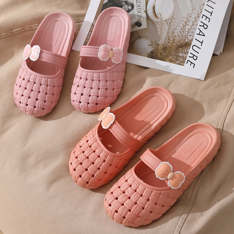 ❀ Chingu ❀ SA031 Sandal Jelly Import Pita Lubang Lubang / Sendal Slop / Sendal Empuk Wanita Rubber Polos Warna Kamar Mandi Dapur Rumah / Jelly Shoes