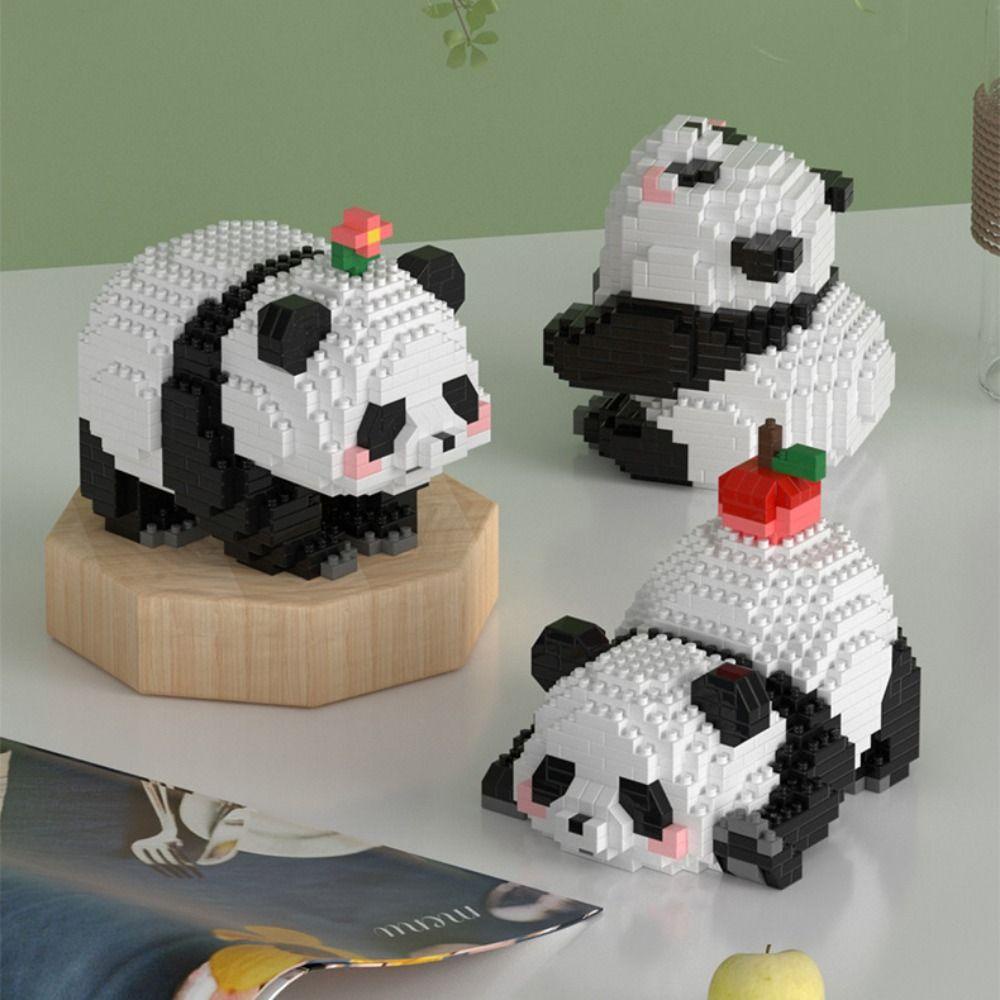 R-FLOWER Panda Micro Building Blocks Hadiah Ulang Tahun 3IN1 Model Lucu Permainan Rakit