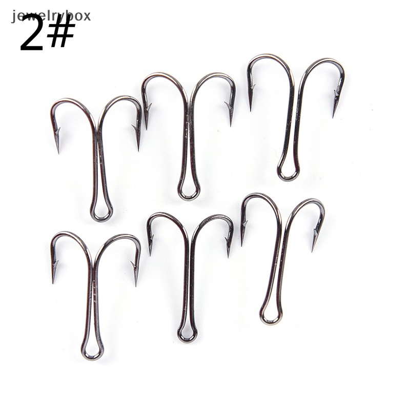 [jewelrybox] 50 Pcs Ganda Baja Karbon Tinggi Hitam Memancing Kait Jangkar Ganda Air Asin 50pcs Kait Pancing Ganda Pengikat Lalat Kecil Kait Jangkar Ganda 50pcs Stee Karbon Tinggi Ganda