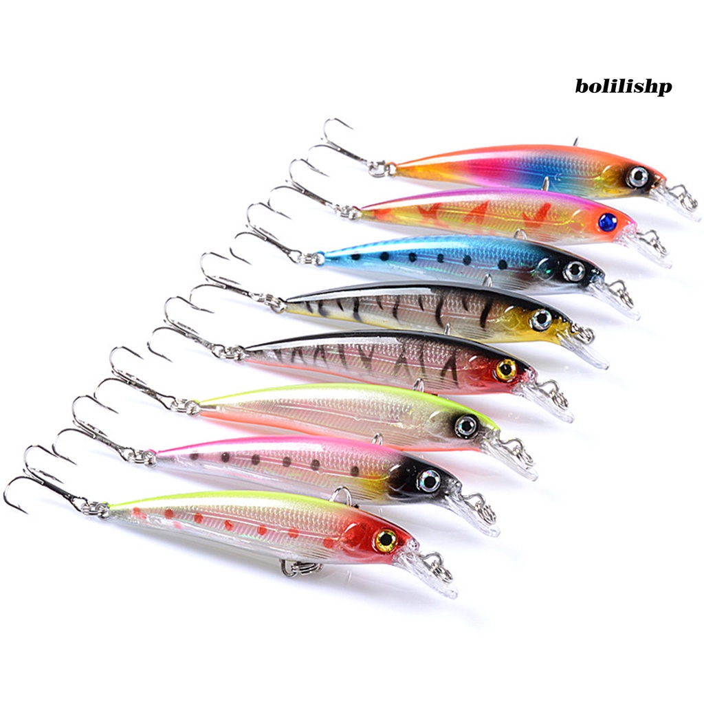 Bo-9cm/7.3g Umpan Pancing Tajam Kait 3D Simulasi Fisheyes Reflektif Angling Lure Tenggelam Ikan Kecil Buatan Umpan Memancing Luar Ruangan