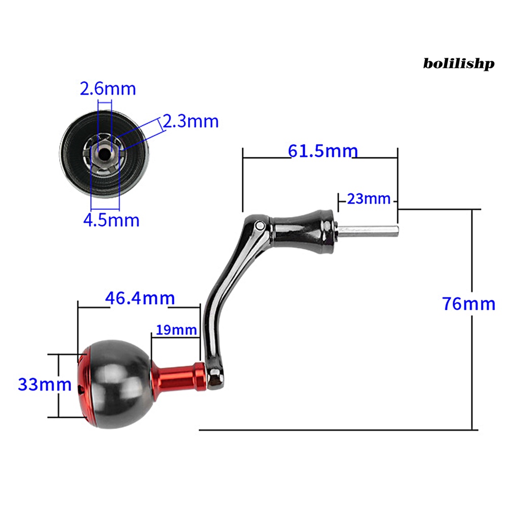 Bo-fishing Reel Handle DIY Nyaman Halus Aksesoris Modifikasi Kepala Ganda Logam CNC Spinning Reel Grip Arm Pengganti Untuk Memancing