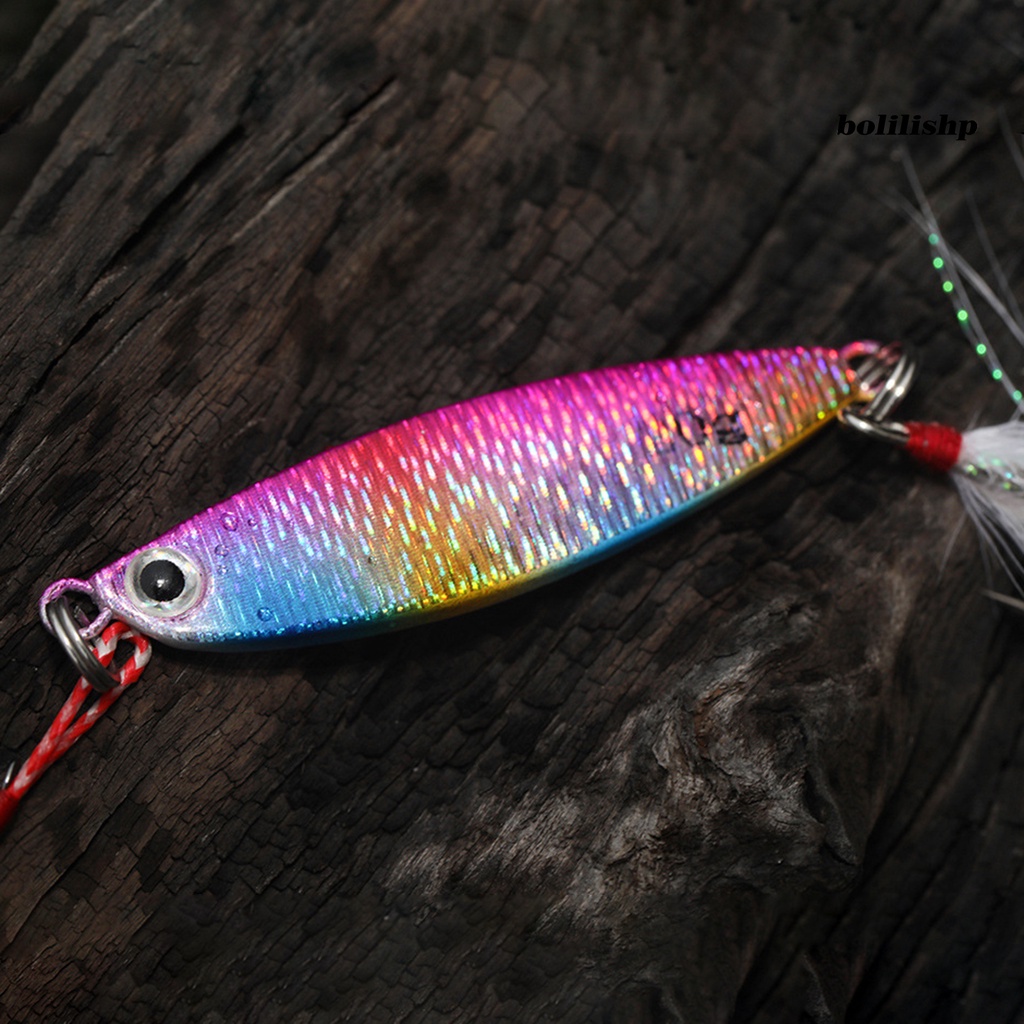 Bo-15g/20g Umpan Pancing Tajam Treble Hook Warna Terang 3D Mata Simulasi Desain Ikan Menarik Logam Penetrasi Kuat Jigging Lure Perlengkapan Memancing