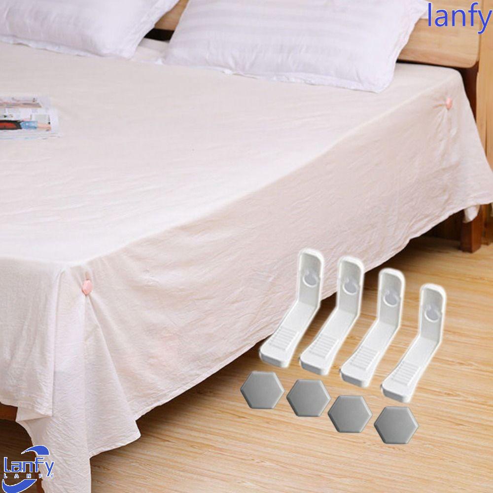 Lanfy Quilt Sheet Holder 4PCS/Set Pengikat Sprei Bahan Plastik Rumah Tangga Tahan Lama Anti-slip Adjustable