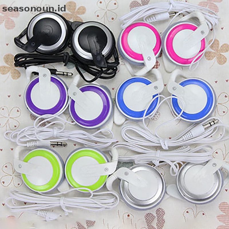 Seasonoun Super Bass Headphone Headset Peredam Kebisingan Ear Hook Headphone Musik Dengan Mic.