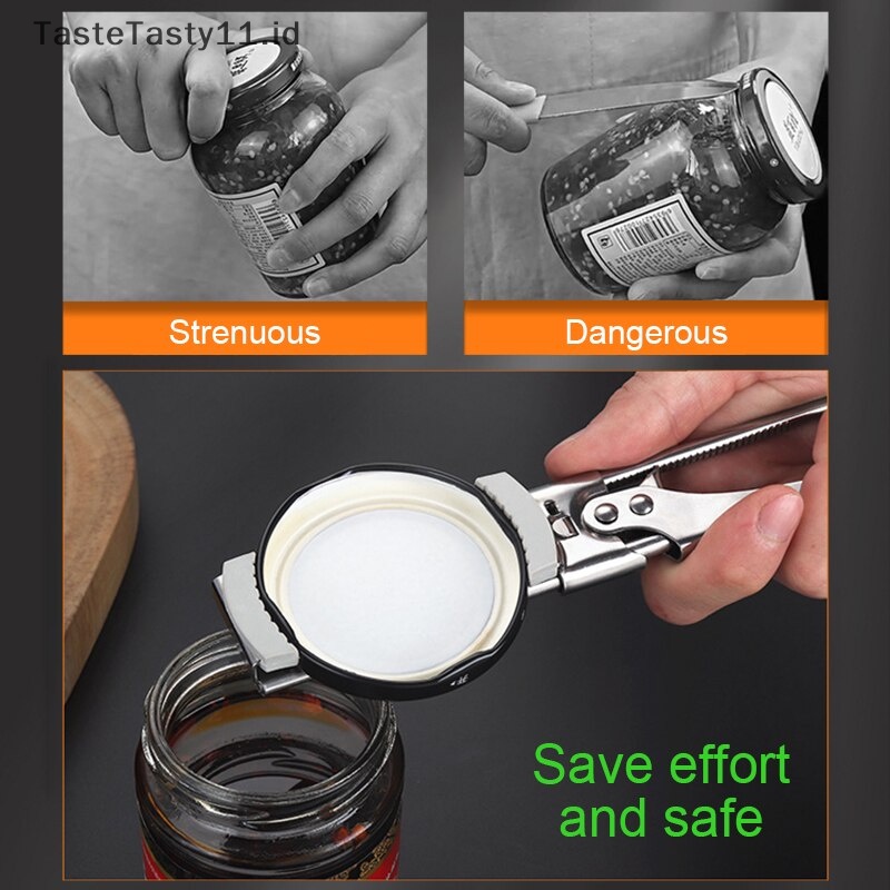 Tastetasty Adjustable Jar Opener Stainless Steel Camping Piknik Selai Alat Buka Tutup Botol Ki.