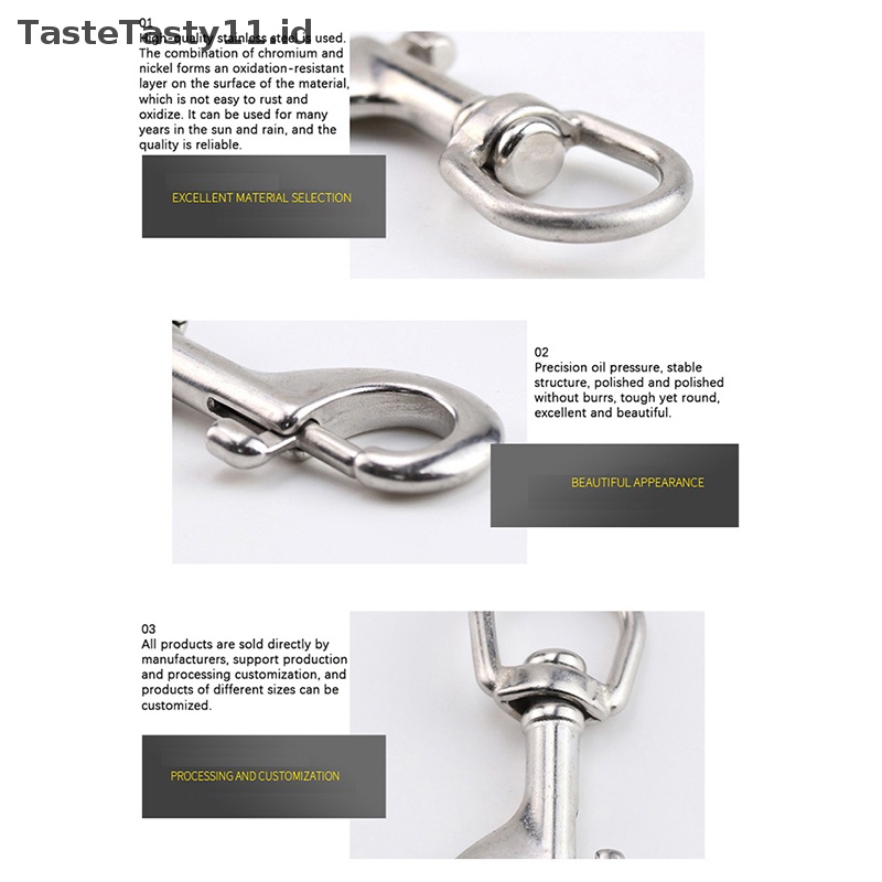 Tastetasty Dive Bolt Snap Hook Single Ended Hook Buckle Stainless Steel Klip Kait Snap Putar Untuk Aksesoris Alat Bagian Selam Scuba.