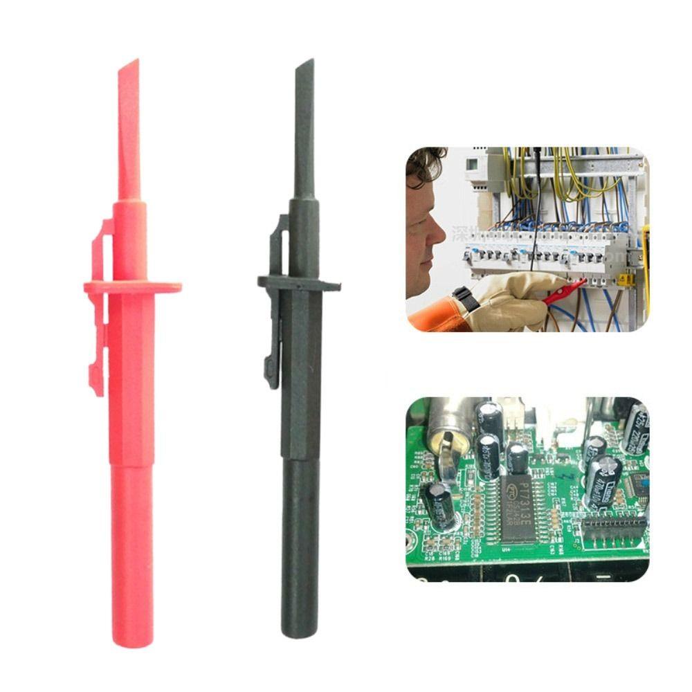 TOP Multimeter Probe Teleskopik Pengait Spring Damage IC Clip 4mm Banana Socket