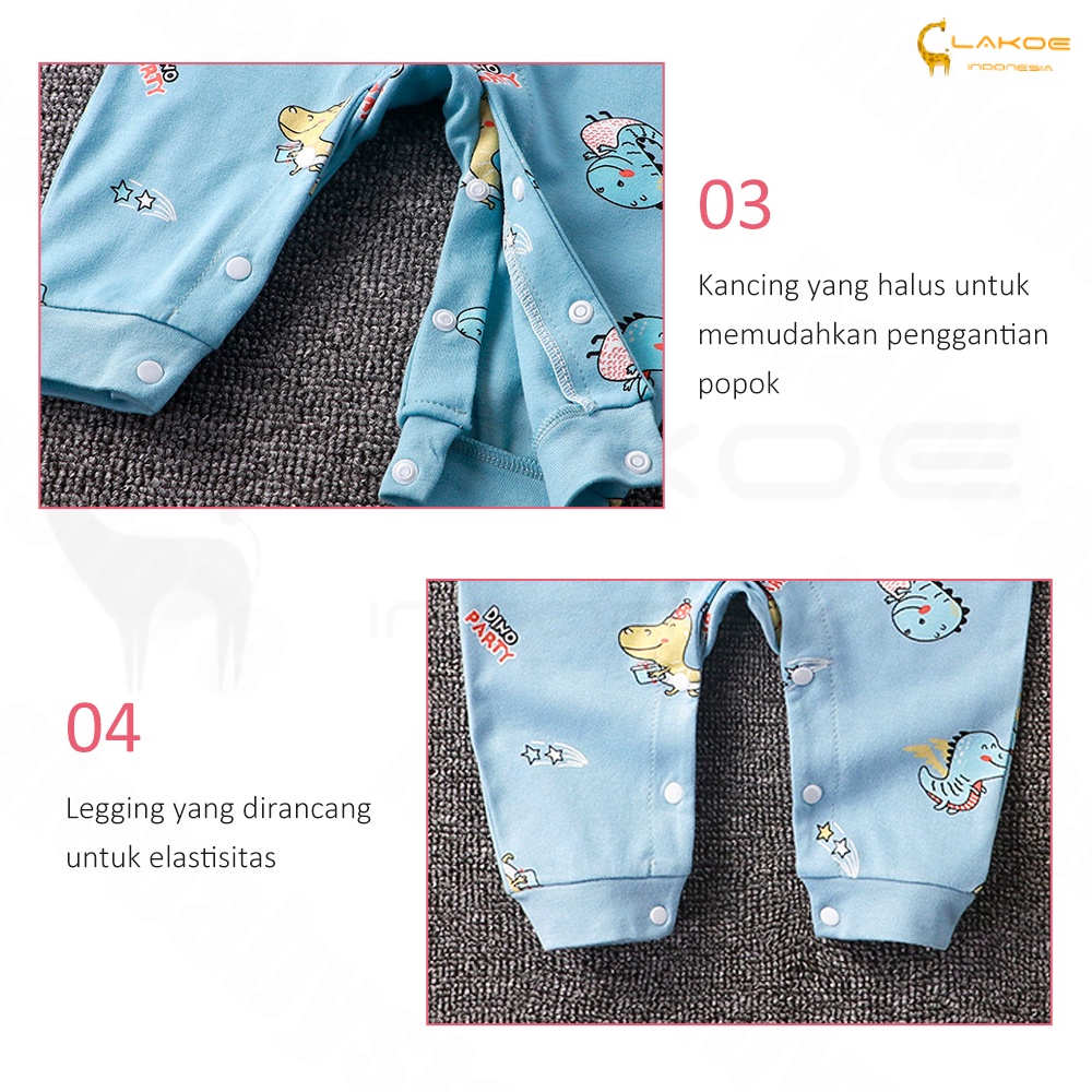 Lakoe Jumper anak lengan panjang/Baju Bayi/sleepsuit bayi/Baju Tidur Bayi motif lucu 0-1tahun