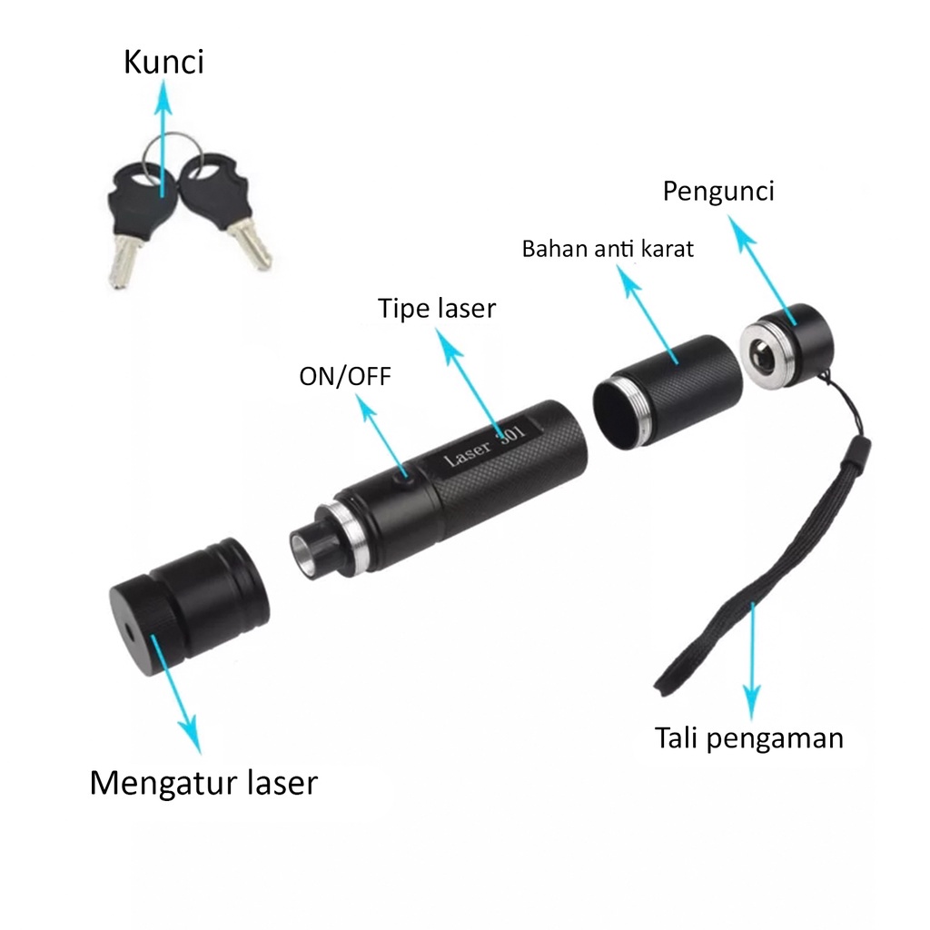 (Dalam Stok, Dikirim Dari Jakarta)Senter laser lampu merah dan hijau penuh bintang pena laser penjualan cahaya laser meja pasir instruksi penunjuk laserGreen Laser Pointer 303/ Laser Hijau