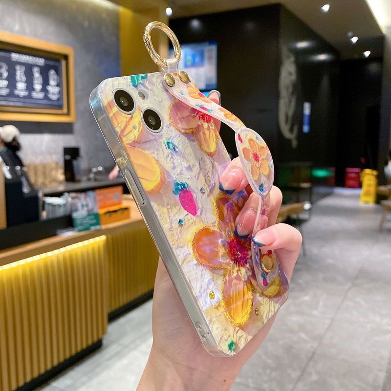 IPHONE Casing Ponsel Desain Berlian Burik Bunga Warna-Warni Kompatibel Dengan Iphone12 13 11 Pro Max X Xs Max Xr dxcf