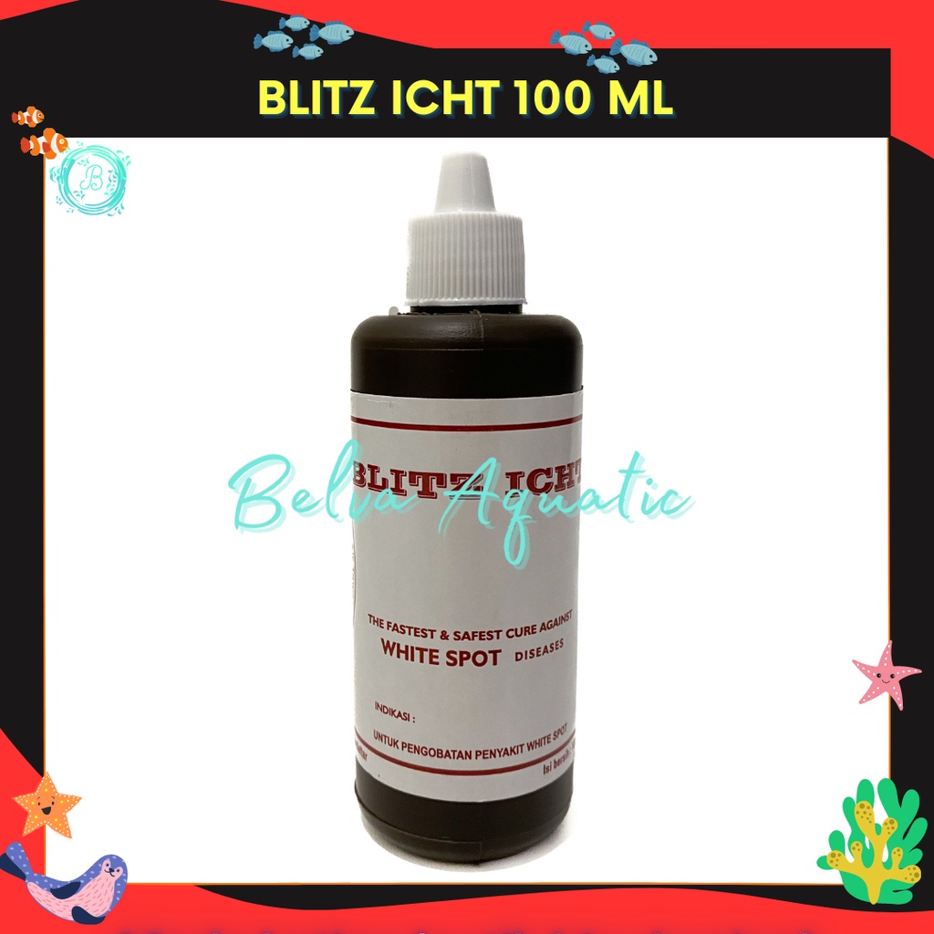 Blitz Icht 100cc Asli Bandung Obat White Spot Obat Biru Ikan Hias Blitz Icht 100ml Methylene Blue