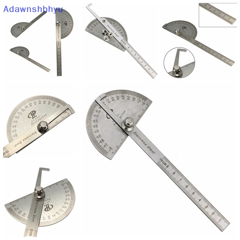 Adhyu 100mm Stainless 0-180 Degree Steel Busur Derajat Angle Finder Arm Rule Alat Ukur ID