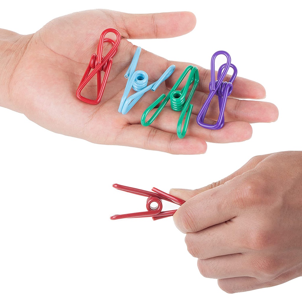 GOS -H407- Klip Jepit Besi Warna-Warni - Klip Jepit Serbaguna - Klip Jepit Jemuran ( isi 10 pcs )
