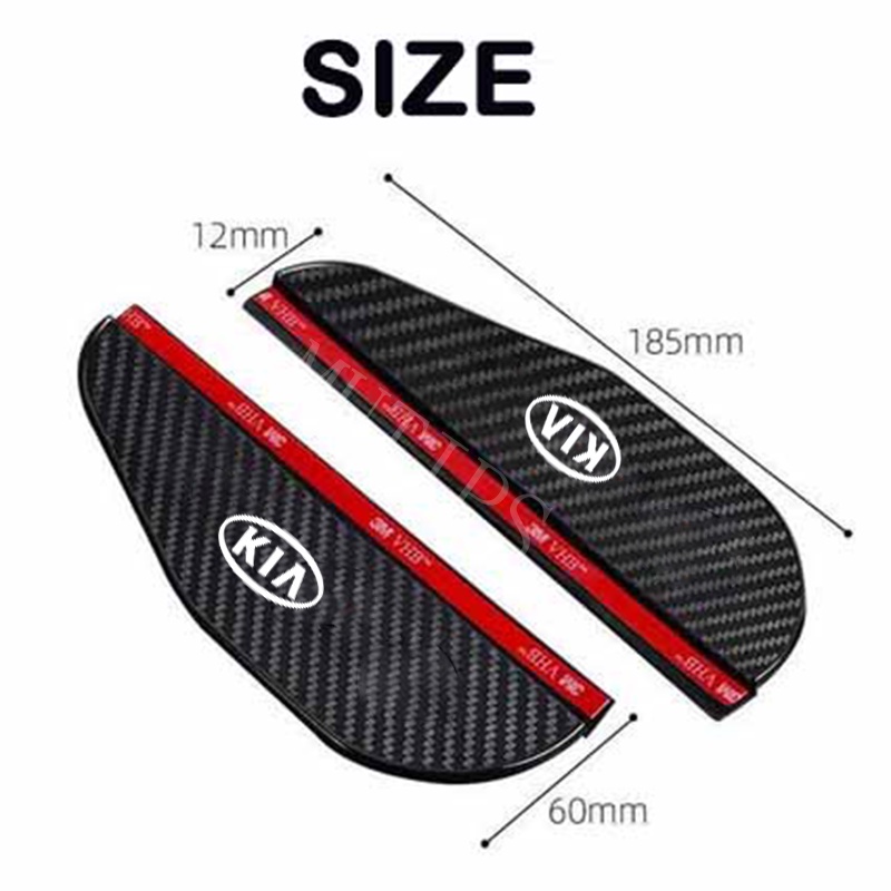 Kia 2Pcs Kaca Spion Mobil Serat Karbon Visor Hujan Pelindung Alis Cover Stiker Untuk Rio Picanto Seltos Carens Sonet Sportage Sorento Grand Carnival Sedona