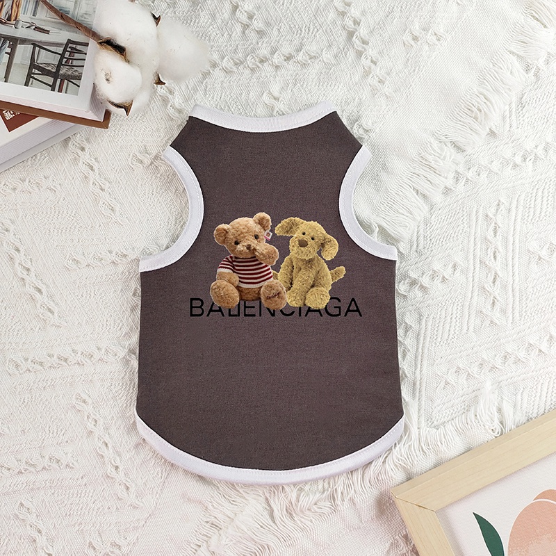 Tank Top Anjing Peliharaan Logo Fashion Musim Panas S-2XL Kucing/poodle/Teddy