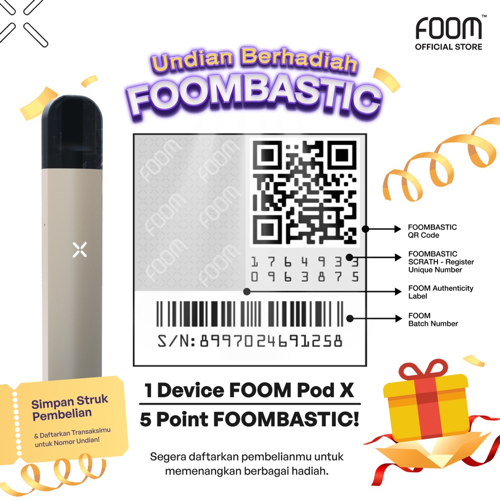 FOOM POD X BRILLIANT GOLD BUNDLING LIQUID - Strawberry Ice Cream (15 mL)